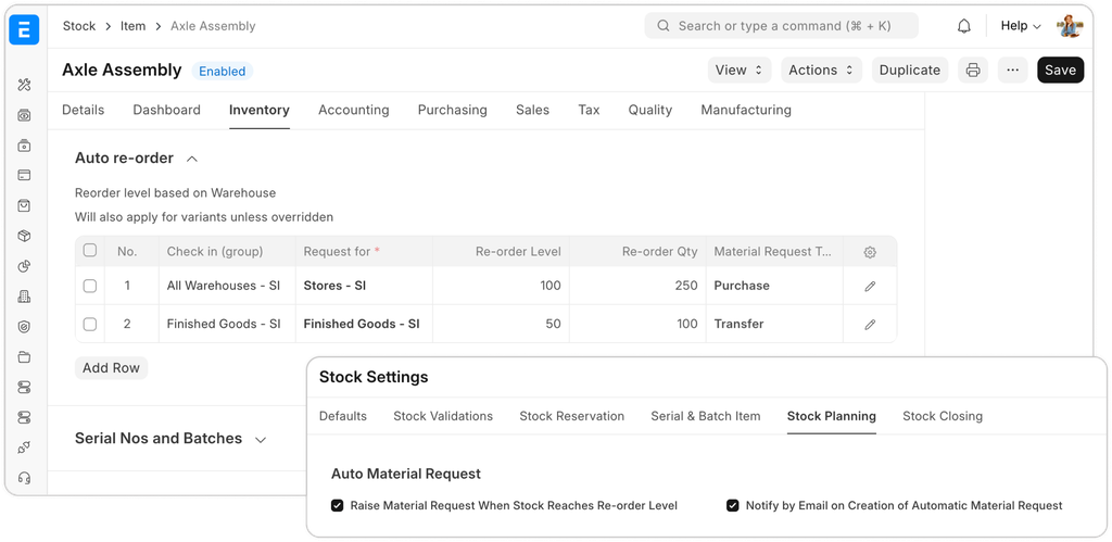 <br>Automated Stock Replenishment
